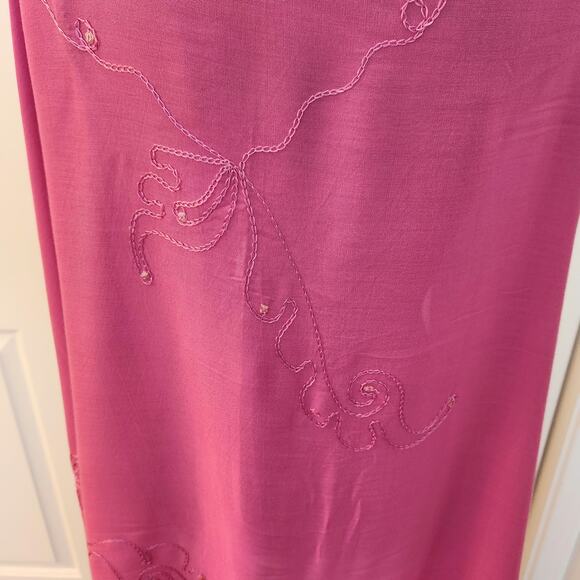Island Planet Scarf Sarong Pink with Fringed Trim Sequin Detail - Picture 6 of 8